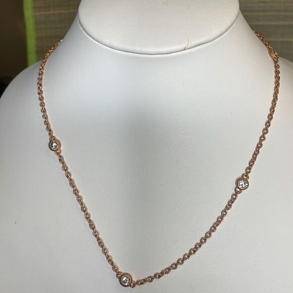 Judith Ripka 1 rose gold necklace. The silver one is sold. - Picture 5 of 5